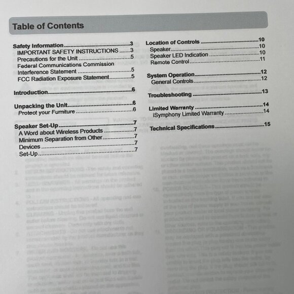 iSymphony WS2 Wireless Speakers User Manual Instruction Guide u - Picture 5 of 6